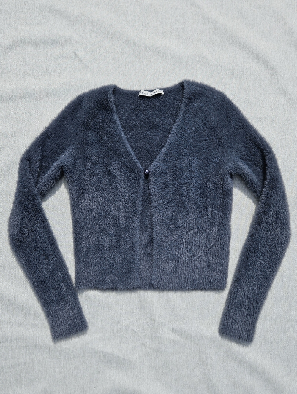 Abercrombie & Fitch Fuzzy Long Sleeve Cardigan Dark Grey Size XS